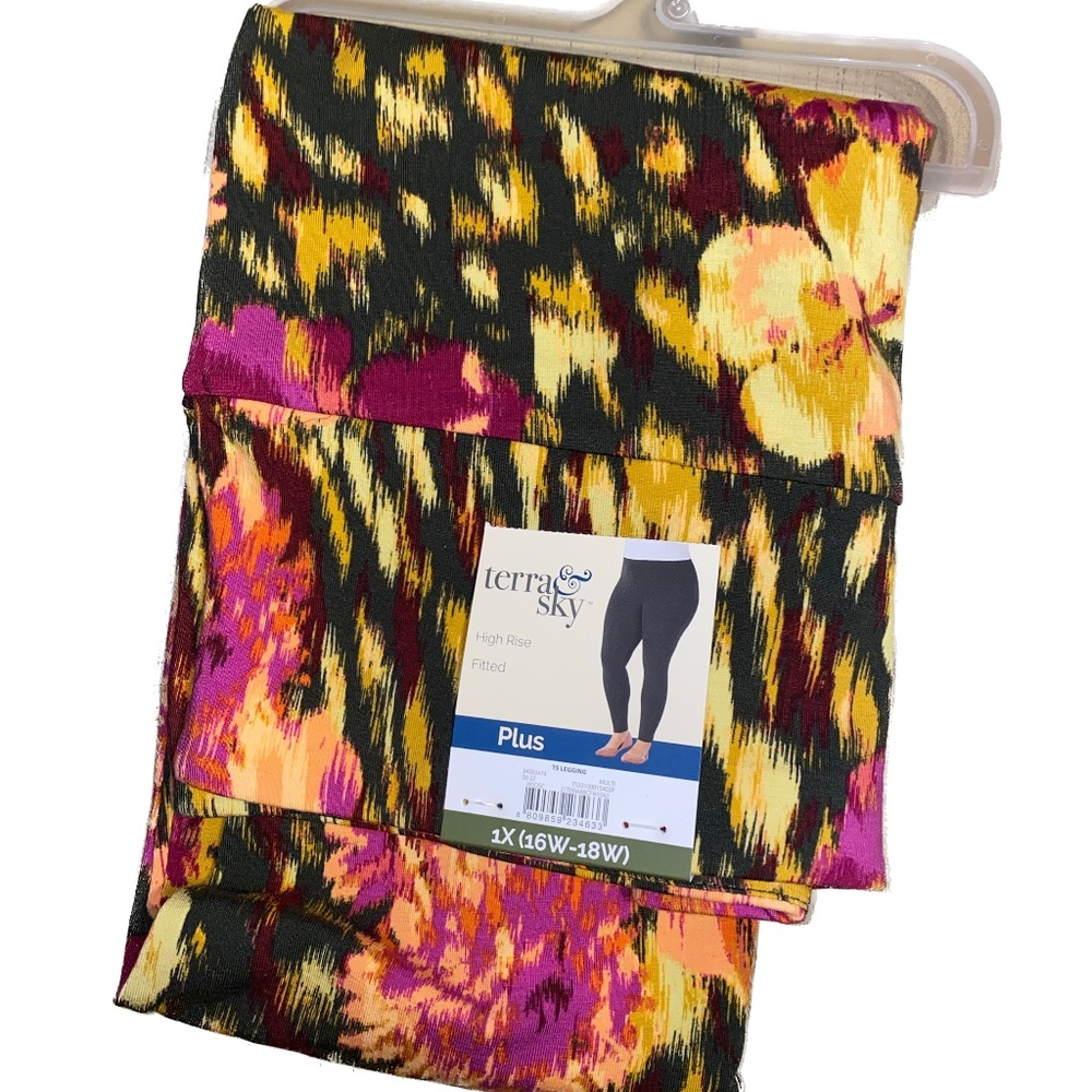 Women's Plus Size High Waist Leggings Pants. 1X (16W-18W)